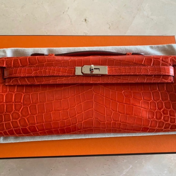 Hermes Kelly Cut clutch crocodile